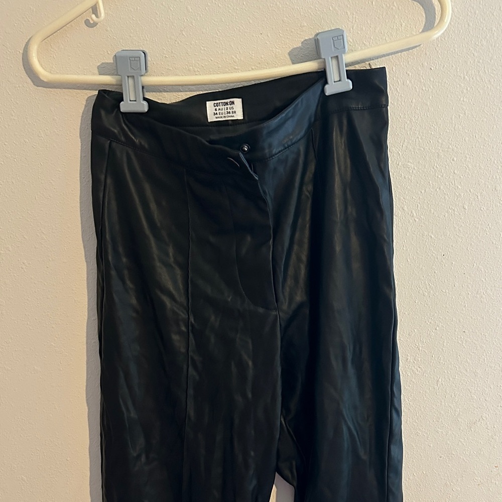 Cotton On Black Faux Leather Pants